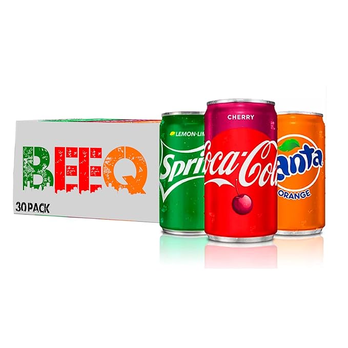 BEEQ- 3 Variety Flavors of Mini 7.5oz Sodas | Soft Drink Bundle (Pack of 30) Assortment for The Home &amp Office