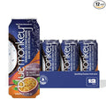 Blue Monkey Sparkling Coconut Water with Passion Fruit - 99.7% Coconut Water &amp Juice Blend - No Sugar Added All Natural Shelf Stable - Lightly Carbonated Tropical Beverage - 11.2oz (330ml) 12-Pa
