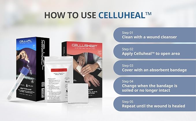 Cellufil Collagen Particles for Advanced Wound Care - 10 Vials - 100% Non-Hydrolyzed Bovine Collagen for Tissue Regeneration First Aid &amp Minor Bleeding