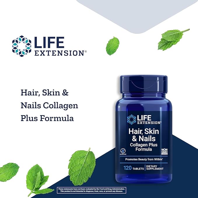 Life Extension Hair Skin &amp Nails Collagen Plus Formula 120 Count &amp Skin Restoring Ceramides 30 Liquid Vegetarian Capsules