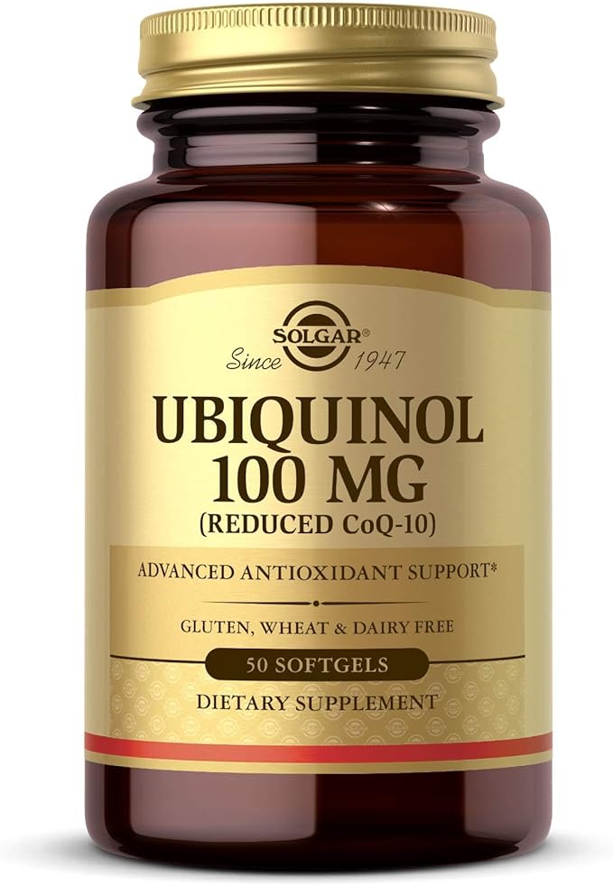 Solgar Ubiquinol 100 mg 50 Softgels - Advanced Antioxidant Support - Reduced Coenzyme Q10 (CoQ-10) - Gluten Free Dairy Free - 50 Servings