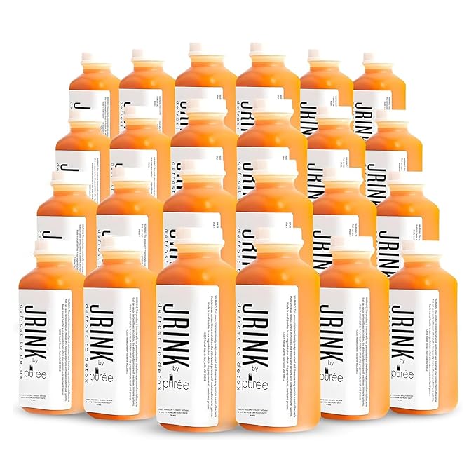 JRINK by Purée Farma-C Juice Cleanse Cold Pressed Detox Drink with Lemon Ginger Organic No Preservatives Vegetable and Fruit Juice Healthy Cleanse Raw Juice Detox 16oz Bottles Pack of 24