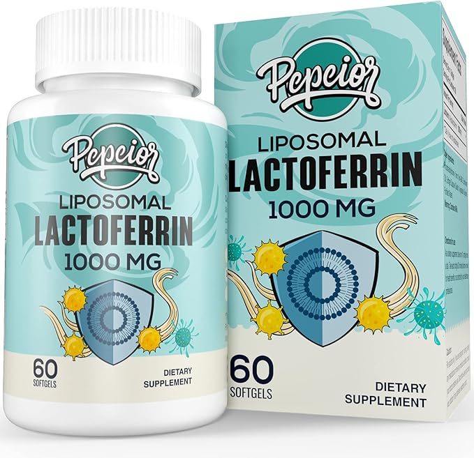 Liposomal Bovine Lactoferrin 1000 mg - Higher Absorption - for Iron Absorption &amp Immune Function Lactoferrin Supplements for Adults 60 Softgels