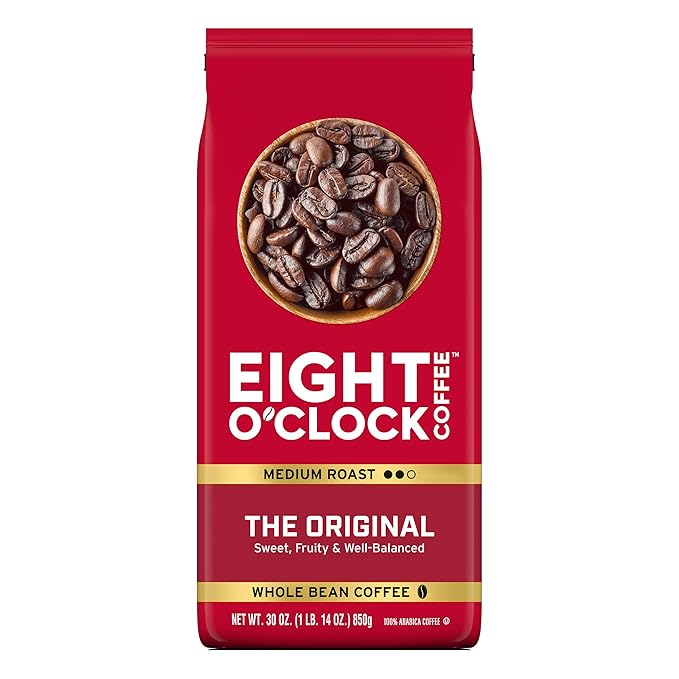 Eight O'Clock Coffee The Original Medium Roast Ground Coffee 100% Arabica Sweet Fruity Well Balanced 30 Ounce (Pack of 1)