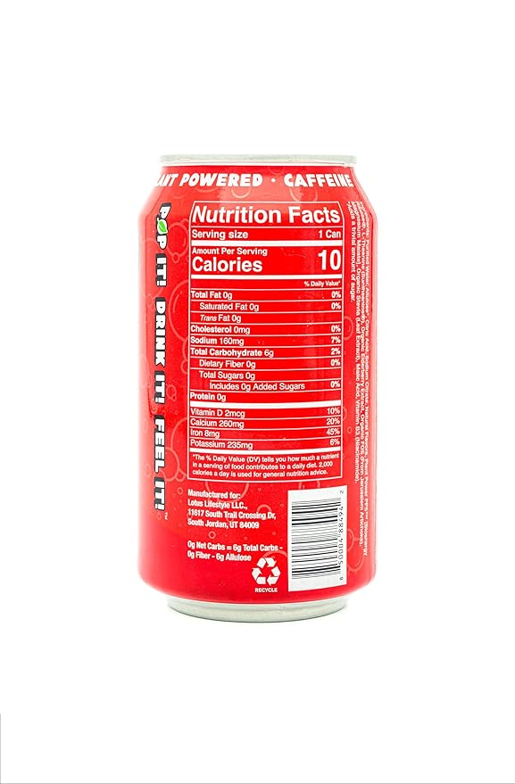 Plant Pop | Multifunctional Prebiotic Soda | Cherry Lime | 10 Calories | Natural flavors | Made with Organic Plant-Based Ingredients | Caffeine Free | 12oz (12 pk) cans