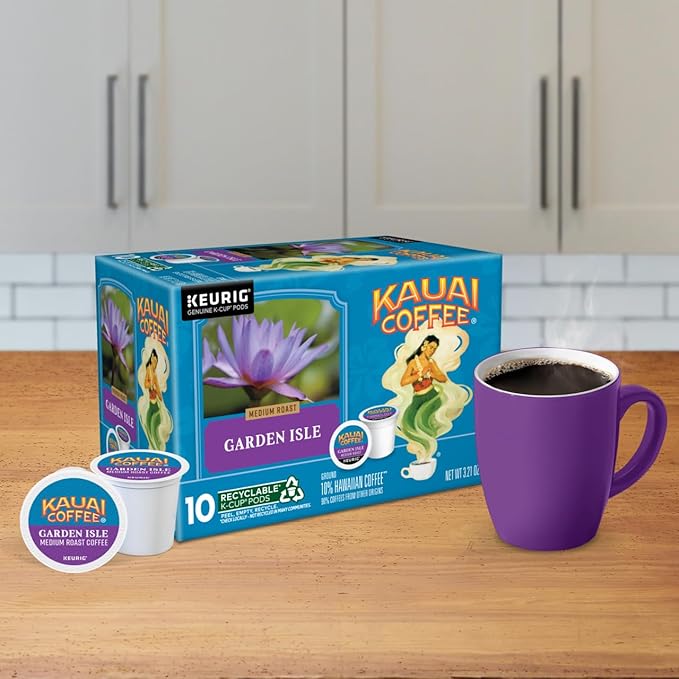 Kauai Coffee Garden Isle Medium Roast - Compatible with Keurig K-Cup Brewers 10 CT (Pack of 2)