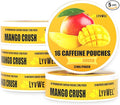 LyvWel 72mg Caffeine Energy Pouches – Mango Crush – Tropical Clean Energy with Guarana – 5-Pack (80 Total Pouches)