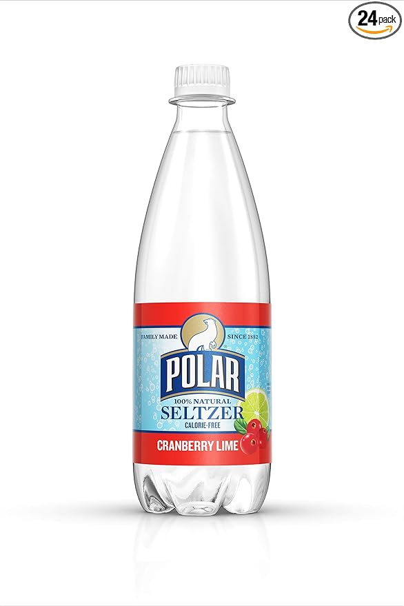 Polar Beverages Seltzer Cranberry Lime 20 Fluid Ounce (Pack of 24)