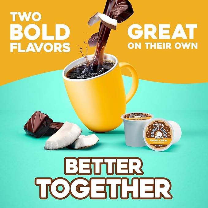 The Original Donut Shop Duos Coconut + Mocha Keurig Single-Serve K-Cup Pods Medium Roast Coffee 72 Count