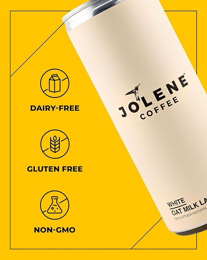 Jolene Coffee – Oat Milk Latte | 8oz Cans | Smooth Bold Dairy-Free Gluten-Free Non-GMO (24 Cans Oat Milk Latte)
