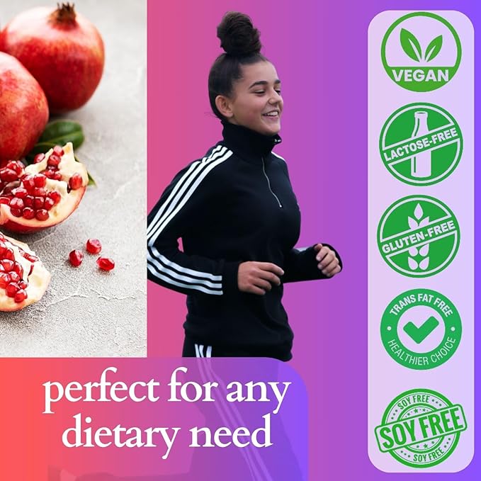 DrinkFit Fruit Smoothie | Real Fruit Puree Low Sugar Gluten:Free &amp Non:GMO Pomegranate Smoothie Mix : Makes 32 Smoothies 64 Fl Oz (Pomegranate)