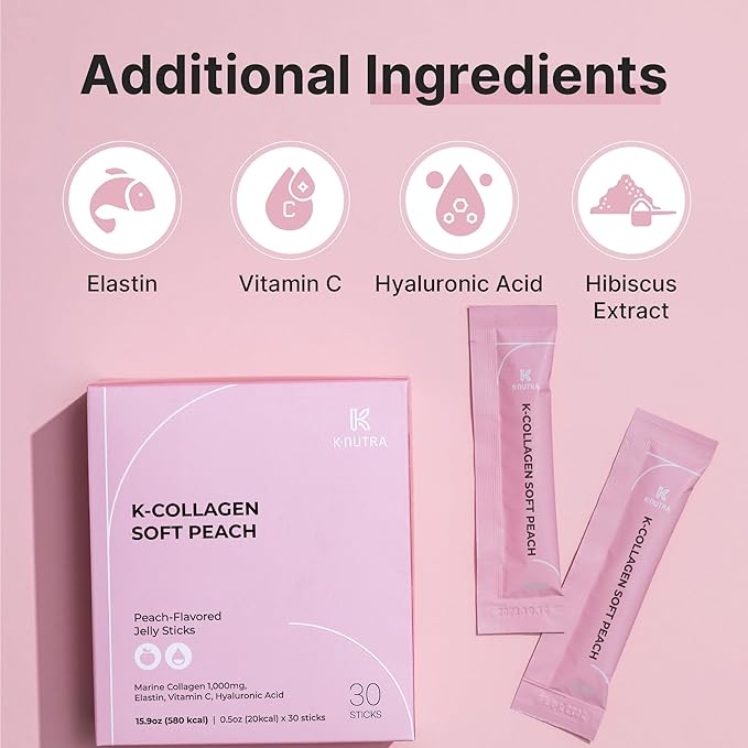 Daily Synbiotic+ (30 Caps) 100B CFU Kimchi Postbiotic &amp K-Collagen Soft Peach Collagen Jelly (30 Sticks) - Digestive &amp Skin Health