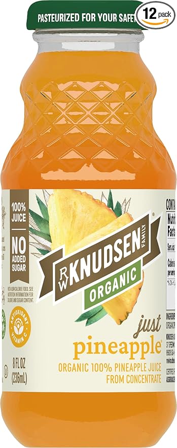 R.W. Knudsen Organic Just Pineapple Juice 8 fl oz (12 Pack)