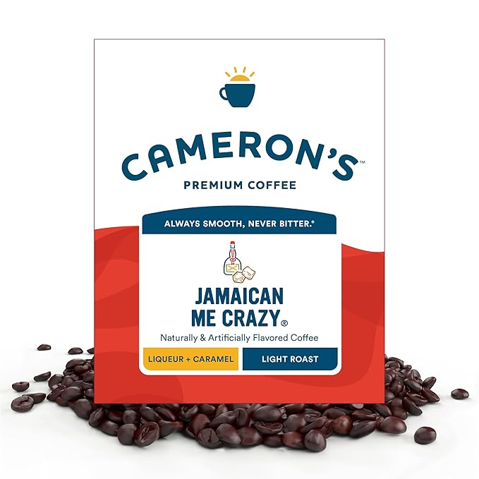 Cameron's Coffee Roasted Whole Bean Coffee Flavored Jamaican Me Crazy 4 Pound