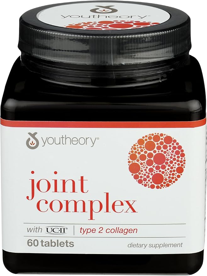 Youtheory Joint Complex with UC-II Collagen - Type 2 Collagen Peptides for Joint Support* - with Boswellia Ginger &amp Turmeric - Supports Anti-Aging* - 60 Count (30-Day Supply)