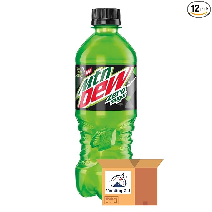 Zero Mountain Dew (MTN) 20 oz Soda Bottles (Pack of 12 Total of 240 FL OZ)