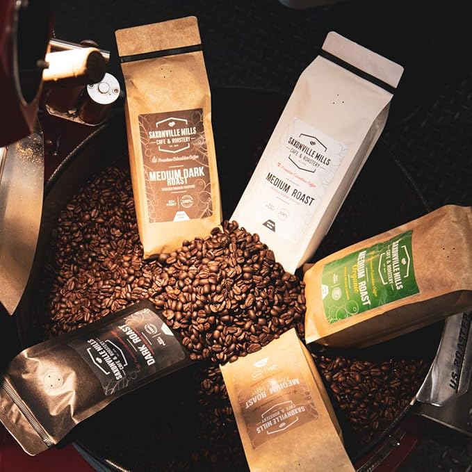 Medium Dark Coffee Roast Ground Coffee 100% Arabica Colombian Coffee Fresh Coffee Saxonville Mills Cafe (1 LB) (5)