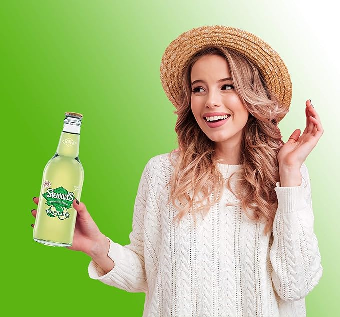 Stewart's Key Lime Soda 12 fl oz (12 Glass Bottles)