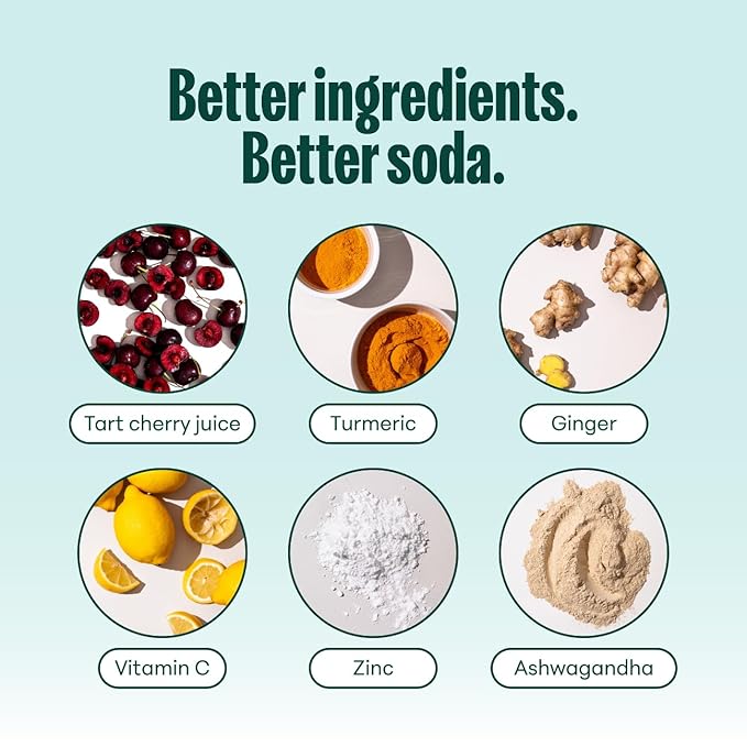 NOOMA - Daily Wellness Soda - Low Calorie &amp Low Sugar Healthy Soda - Organic &amp No Sucralose or Aspartame - Supports Muscle Recovery &amp Immune System - Vegan - Variety Pack - 12 Pack (12oz e