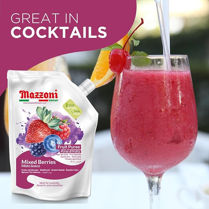 Mazzoni - Mixed Berry &amp Mango Puree 100% Natural Fruit
