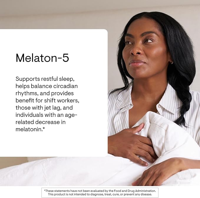THORNE - Melaton-5-5 mg Melatonin Supplement - Supports Normal Circadian Rhythms Restful Sleep &amp Relaxation* - Third-Party Certified - Gluten Dairy &amp Soy-Free - 60 Capsules