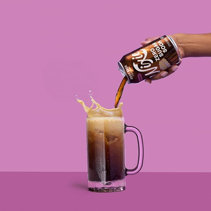 Nixie Organic Zero Sugar Soda Root Beer Healthy Soda Pop Non-GMO 0 Sugar 0 Calories Caffeine Free 12oz Cans (12 Pack)