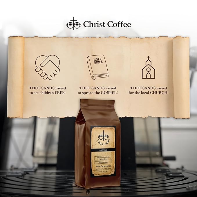 Christ Coffee Hazelnut Whole Bean | Smooth and Creamy Flavor Perfect for Daily Brew | Freshly Roasted Rich Aroma 16 oz Bag