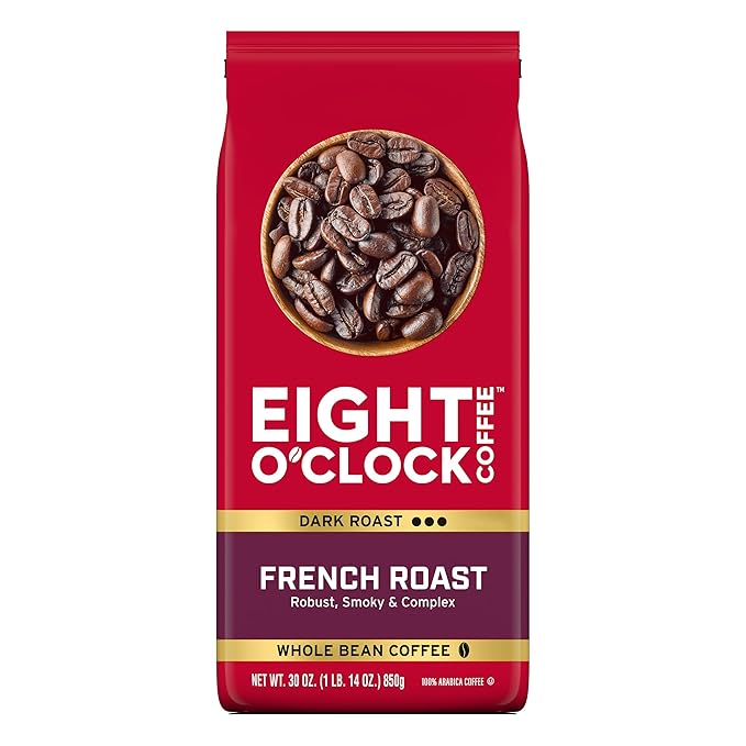 Eight O'Clock Coffee French Roast Whole Bean Coffee Dark Roast 30 Ounce (Pack of 1)