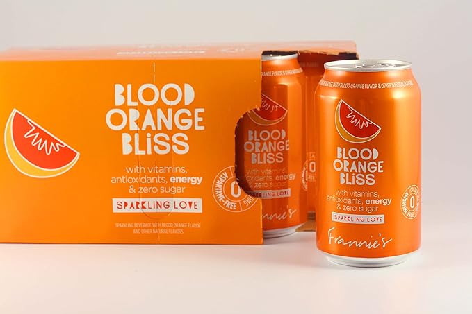 AmishTastes Frannie’s Blood Orange Bliss Sparkling Beverage Protected With High-Density Foam 12 Oz. (Case of 24)