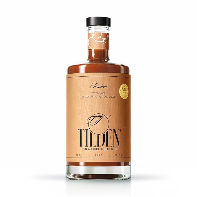 Tilden Cocktails Tandem Non-Alcoholic Cocktail Vegan and No Sugar Added Tart Cherry Bitter Orange American Oak 750ml