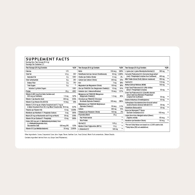 THORNE - MediClear-SGS - Rice and Pea Protein-Based Drink Powder with a Complete Multivitamin-Mineral Profile - Foundational Support - Eliminate Environmental &amp Dietary Toxins* - Chocolate - 38.2