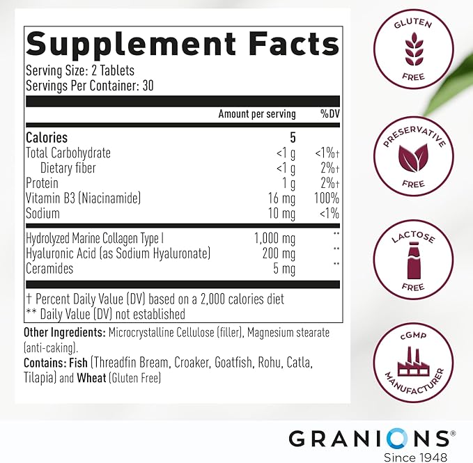 Granions Marine Collagen Pomegranate Powder and Collagen Hyaluronic Complex Beauty Bundle