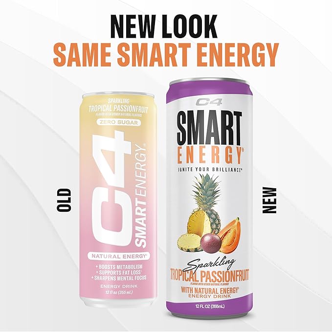 Cellucor C4 Smart Energy Drinks Variety Pack Sugar Free Performance Fuel &amp Nootropic Brain Booster Coffee Substitute or Alternative 4 Flavor Tropical Oasis Variety 12 Pack