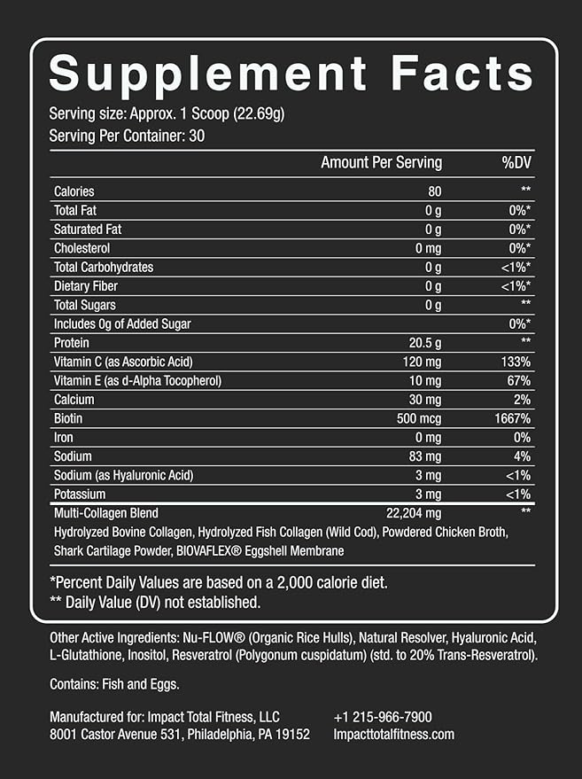 Multi Collagen Peptides Powder Unflavored - 5 Types Multi Collagen Complex (I II III V X) - Grass Fed Hydrolyzed Powder Collagen for Hair Skin Nails Joints &amp Gut Health - 30 Servings