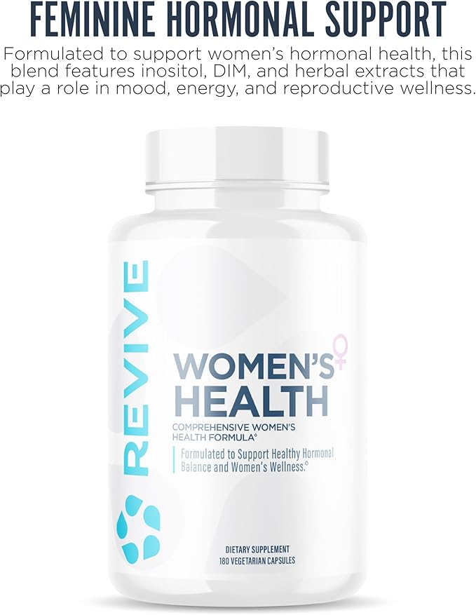 Revive MD Hormone Balance for Women – Hormone Support Supplement w/Myo-Inositol Chaste Berry DIM Vitamins C &amp E Evening Primrose Oil – Health &amp Hormonal Balance (180 Capsules 30 Servings)