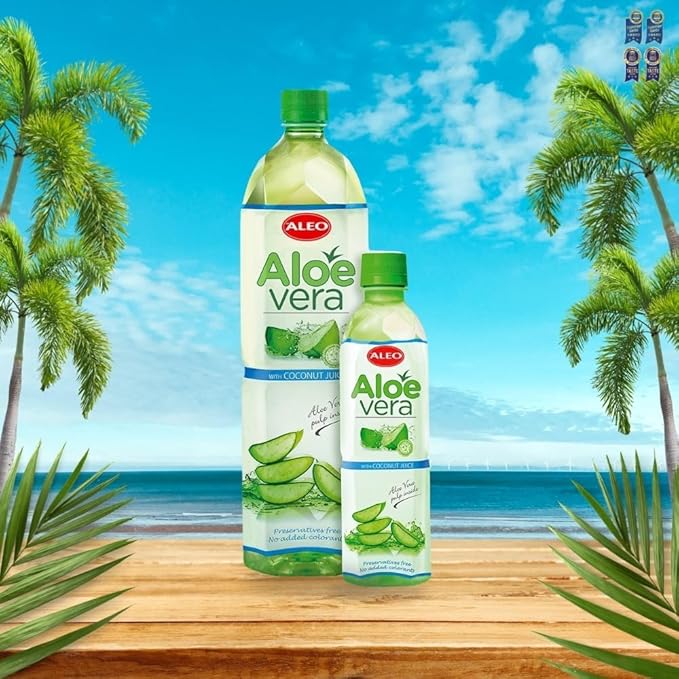 ALEO 1.5L Premium Coconut Aloe Vera Drink - Natural No Preservatives No Artificial Colors Superior Taste Award 2025