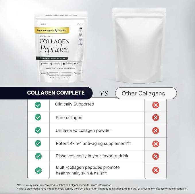 The Intelligent Health FORTIBONE® FORTIGEL® &amp VERISOL® Premium Bioactive Collagen Peptides Powder Bone Support Functional Blend Grass Fed Bovine Hydrolyzed Collagen Unflavored 30 Servings