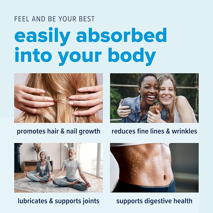 Just Bjorn Marine Collagen Peptides Powder for Women &amp Men - Skin Hair Nail and Joint Support - Hyaluronic Acid Vitamin C Amino Acids - Unflavored (45 Servings / 17.3 Ounce)