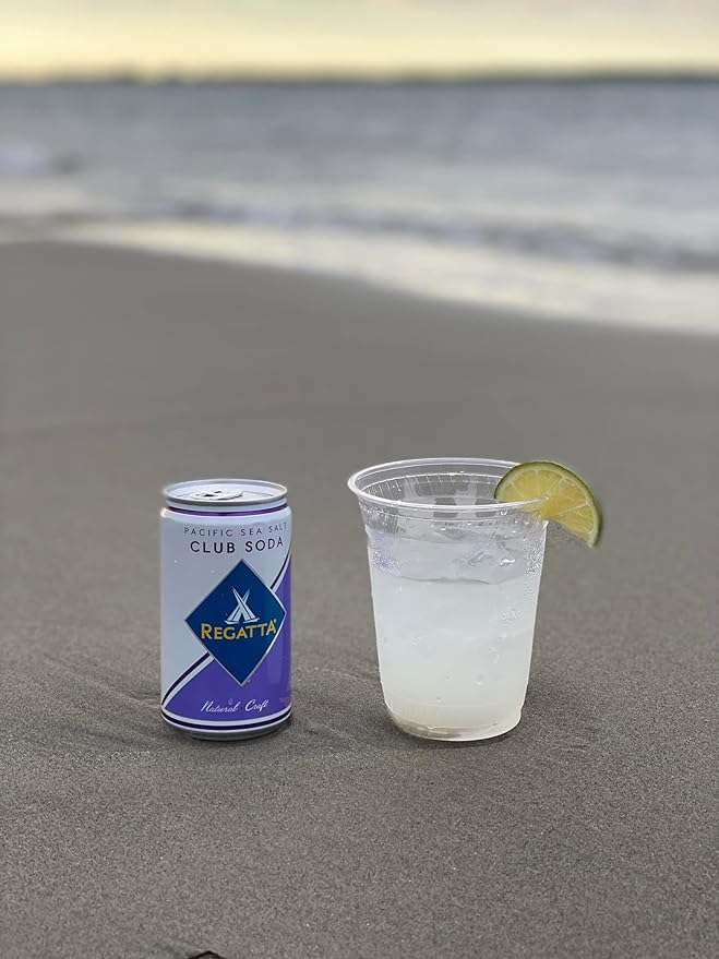 Pacific Sea Salt Club Soda Regatta Craft Mixers Zero Calorie Premium Cocktail Mixer 7.5oz Case of 24 Sleek Mini Cans