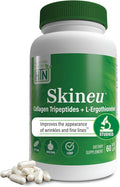 Skineu Collagen Tripeptide + L-Ergothioneine | Advanced Anti-Aging Formula | Morikol® Marine Collagen | Supports Skin Hydration Elasticity &amp Joint Health | Non-GMO &amp Gluten-Free | 60 VegeCaps