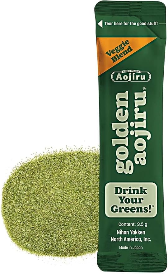 Golden Aojiru Green Superfood Powder – Japanese Barley Grass Juice with 25+ Vegetables Prebiotic &amp Enzymes – Gluten Free Green Juice – 46pcs pack of 2
