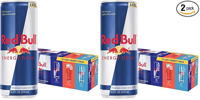 Red Bull Energy Drink Variety Pack Red Bull Sugarfree and Red Edition and Energy Drinks 8.4 Fl Oz 12 Cans (Pack of 2)