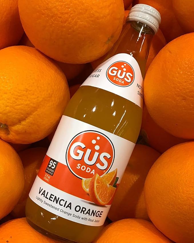GuS Soda - Dry Valencia Orange - 12 oz (6 Glass Bottles)