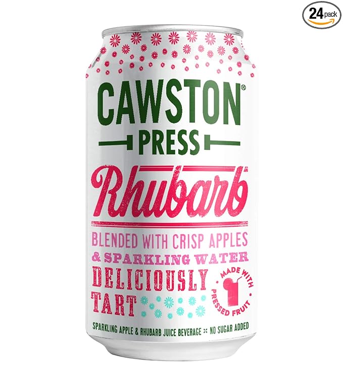 Cawston Press Sparkling Rhubarb &amp Apple Juice 11.15 Ounce Cans (Pack of 24)