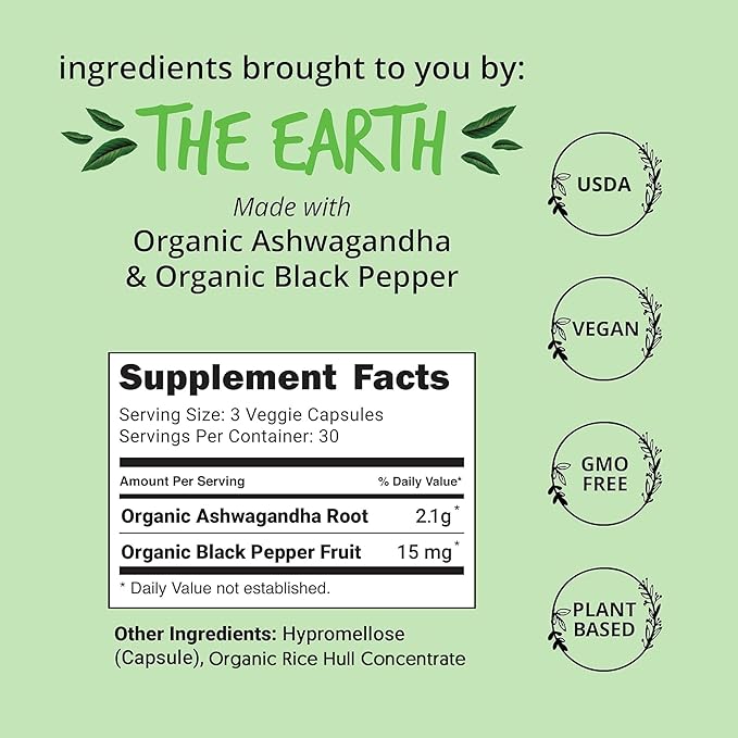 Happy Healthy Hippie Organic Ashwagandha Capsules &amp Vegan Collagen Builder