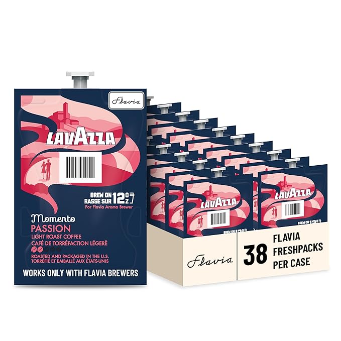 Flavia Lavazza Momento Passion 12 oz Coffee Freshpacks works only with Flavia Aroma Brewer Light Roast (Case of 38)