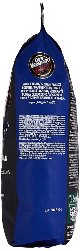 Caffe Vergnano Espresso Roast Crema 800 Blend Whole Bean Coffee | 2.2 Lb Bag (1 kilo) | Imported from Italy