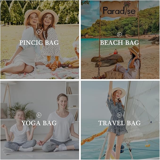 YOOLIFE Beach Bags for Women - Travel Canvas Beach Tote Pool Waterproof Bag Travel Essentials Gifts for Women Birthday