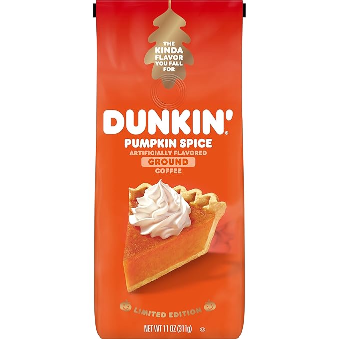 Dunkin' Pumpkin Spice Flavored Ground Coffee 11 Ounce Bag (Pack of 6)