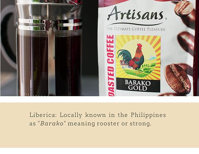 Artisans Philippine Coffee Barako Gold Medium Roast Beans 100% Liberica 1.1 Pounds Bag